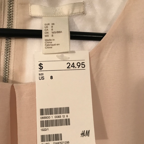 H&M Peachy Pink Sheer Long-sleeve Dress - Picture 2 of 5